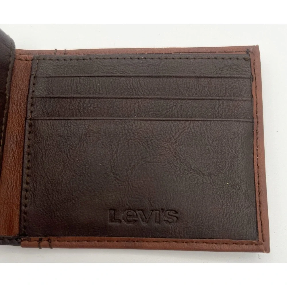 Levi's Wallet Brown Tan Two Tone Men's Bifold with RFID Blocking 31LP220115